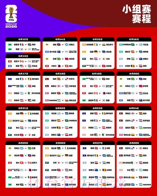 2026世界杯完整赛程今日完整安排怎么查